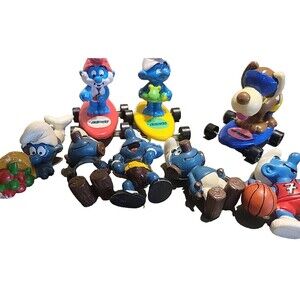 Vtg Lot Of Smurf Vinyl Figures Schleich Peyo applause etc..